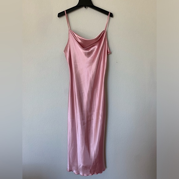 bebe Dresses & Skirts - Bebe Pink Satin Slip Dress
